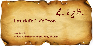 Latzkó Áron névjegykártya